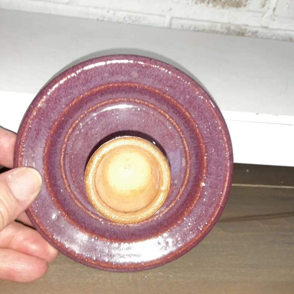 mSm Stoneware candle Holder Boho Eclectic